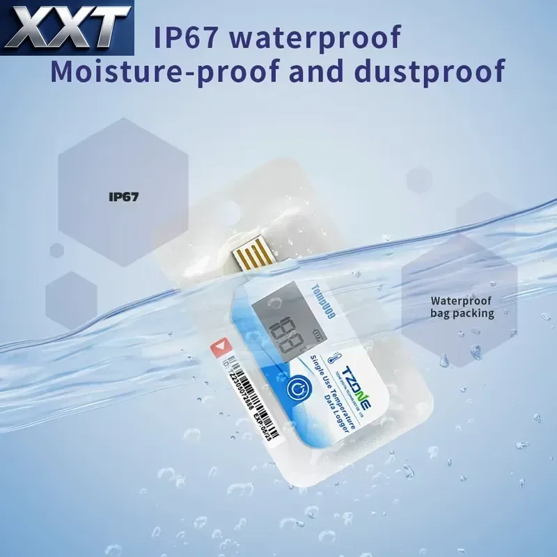 Фото Цифровой USB-регистратор данных температуры и влажности XXT, высокоточный термометр без дисплея, без IP-защиты, для холодильных установок №5