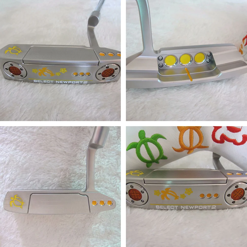 

2022 New Yellow Turtle Pattern Silver Forehand Putter, Course Office Practice Putting Golf Putters