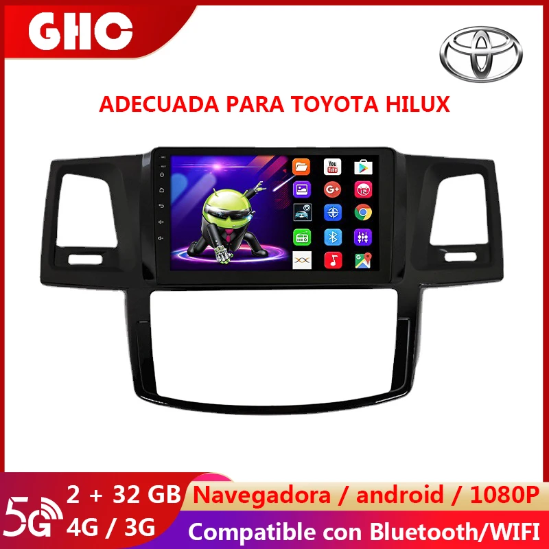 

GHC 2 Din Android 9 Inch Car Multimedia Video Player for Toyota Hilux 2005-2014 Radio GPS WIFI Bluetooth