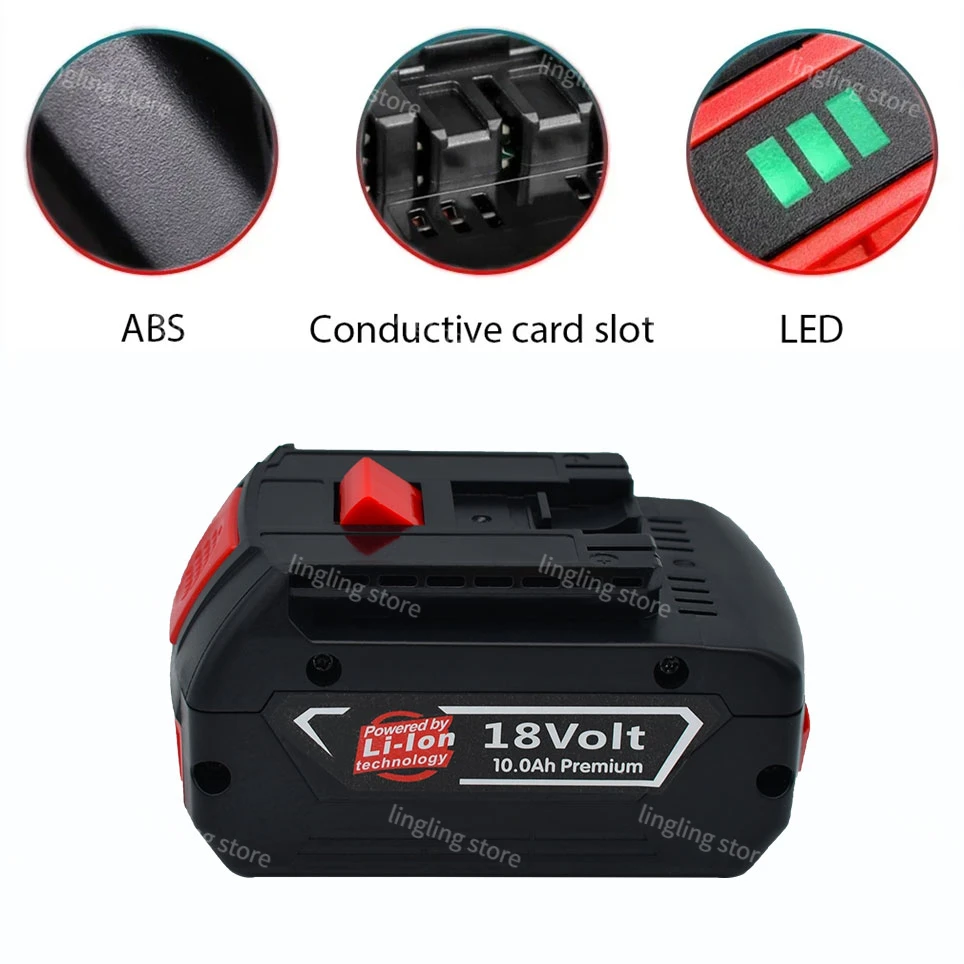 Для Bosch 18 В литий-ионная аккумуляторная батарея для портативных сменных