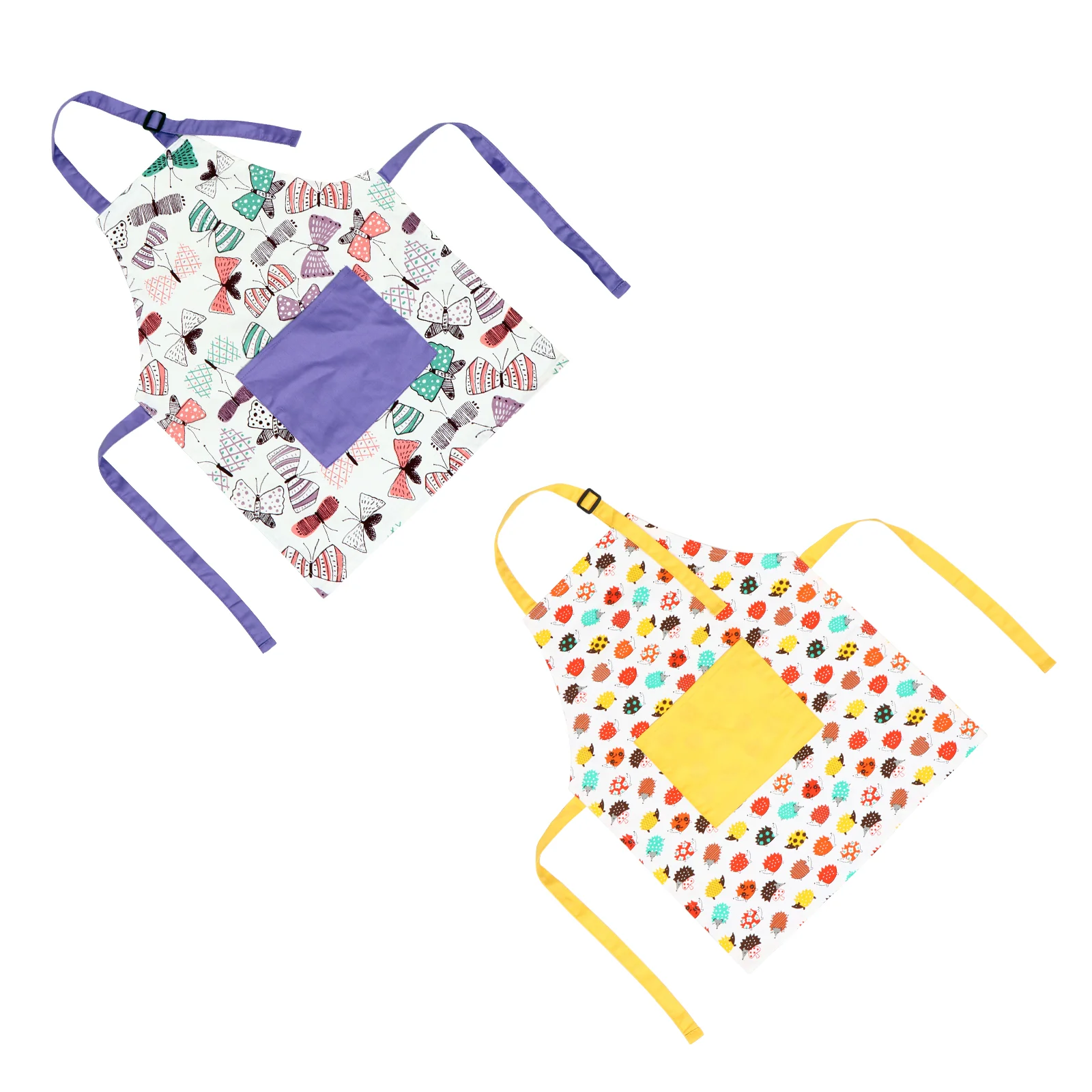 

2 Pcs Girls' Overalls Children's Apron Pure Cotton Painting Cooking Cake Drawing Smock Toddler