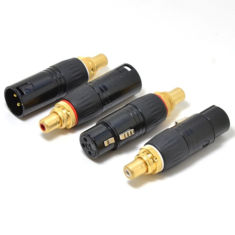 

HIFI Audio Connector RCA To XLR Male Female Plug Gold Plated Conversion Plugs 4Pcs/Set