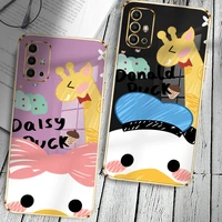 fashion matte donald duck daisy cartoon disney phone case coque for motorola moto g8 g9 play g30 g10 g50 g60 e7 gold plating