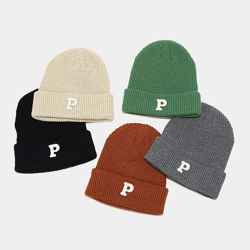 

Осень-зима 2022, шапочки с акриловой Вышивкой Букв P, шапка, облегающая шапка для мужчин и женщин 20