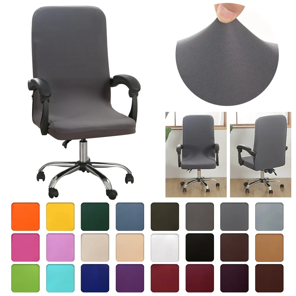 

1 Piece Solid Color Spandex Computer Gaming Chair Cover Dustproof Elastic Swivel Armchair Protective Cover Office Chair Cover