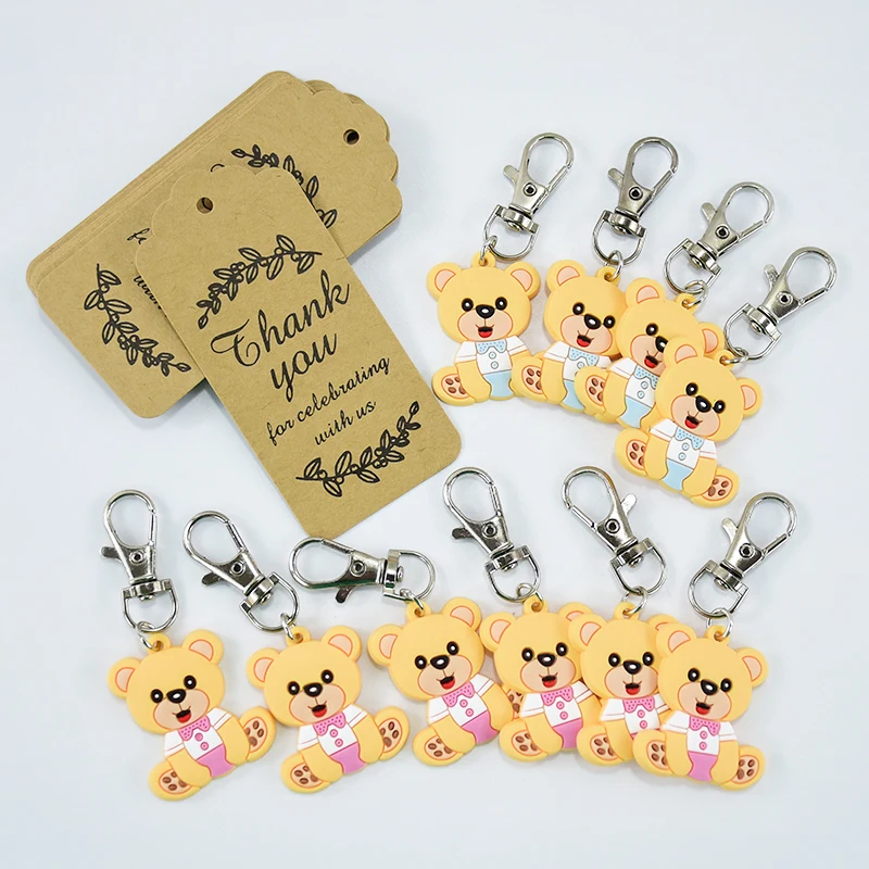 10 комплектов брелок для ключей в виде мини-медведя