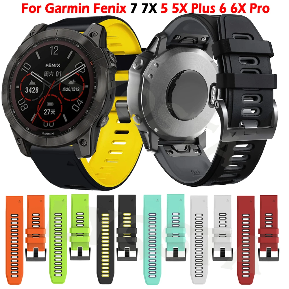

Ремешок силиконовый для смарт-часов Garmin Fenix 7 7X 5 5X Plus 6 6X Pro 3HR Epix