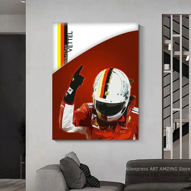 Себастьян веттел вин холст художественный плакат и настенный принт современная