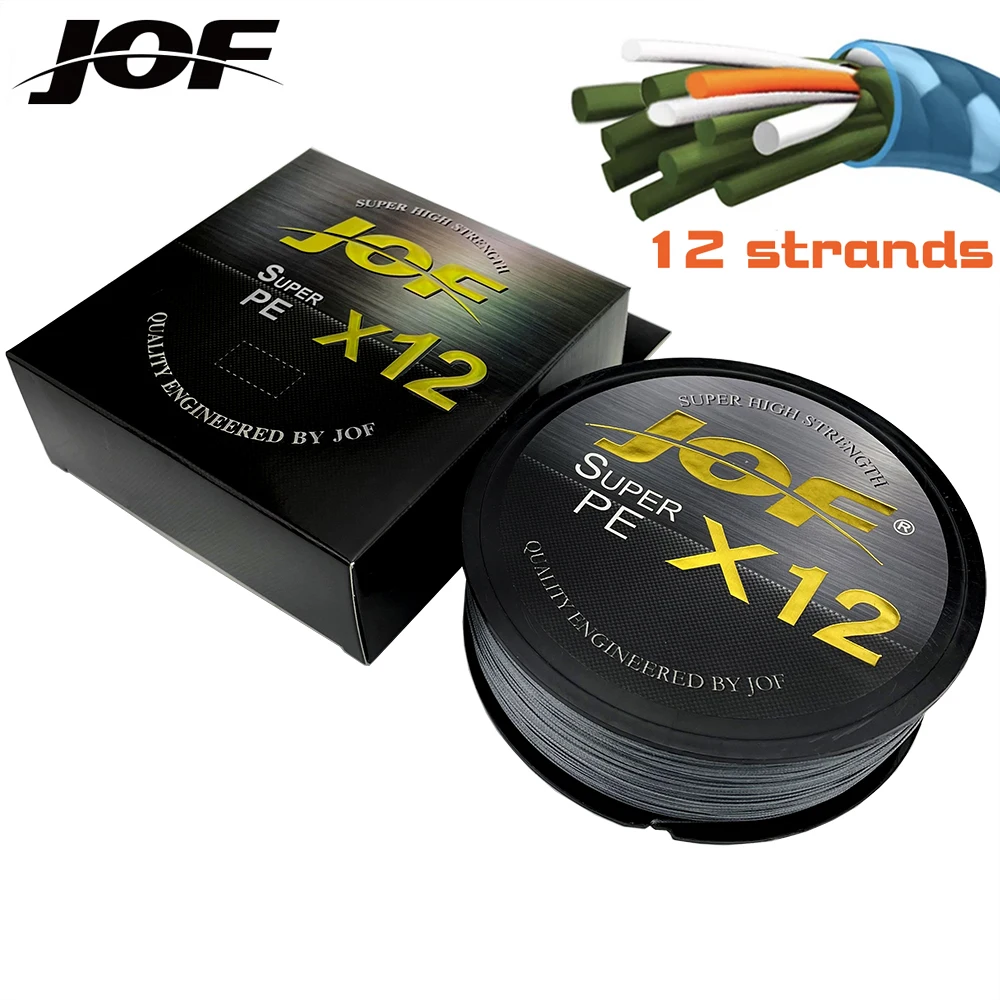 

JOF Super Strong 12 Strands Braided Fishing Line X12 PE Line 100M Multifilament Abrasion Resistant Fishing Lines