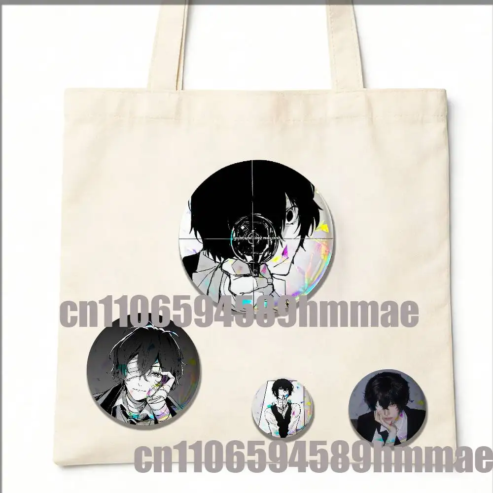 Значок-брошь круглый 25 мм с лазерной гравировкой для B-Bungo Stray Dogs Осаму Дазай, на заказ (art.: 3920dbad64e73) - 3920dbad64e73