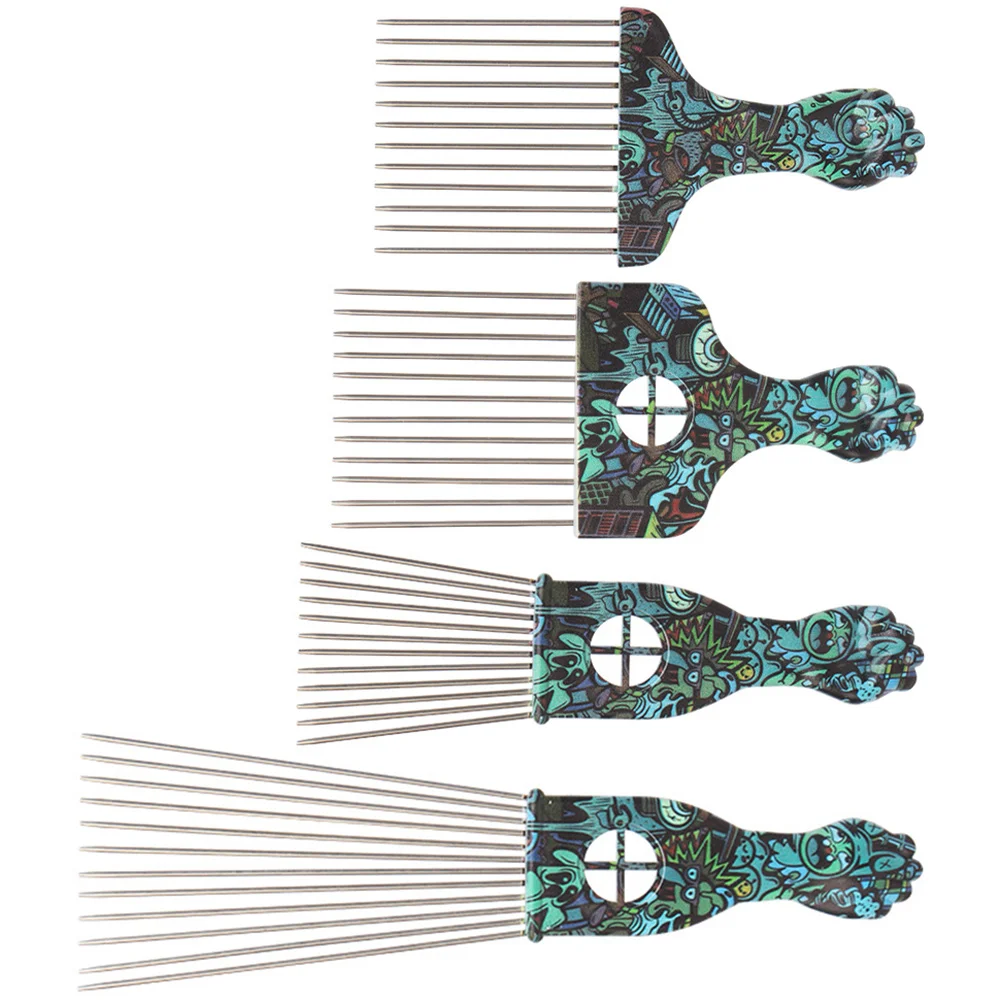 

4Pcs Hair Pick Comb Beard Comb Afro Pick Parting Pick Comb Barber Comb Hair Pick Pick Comb Hair Parting Pick Comb