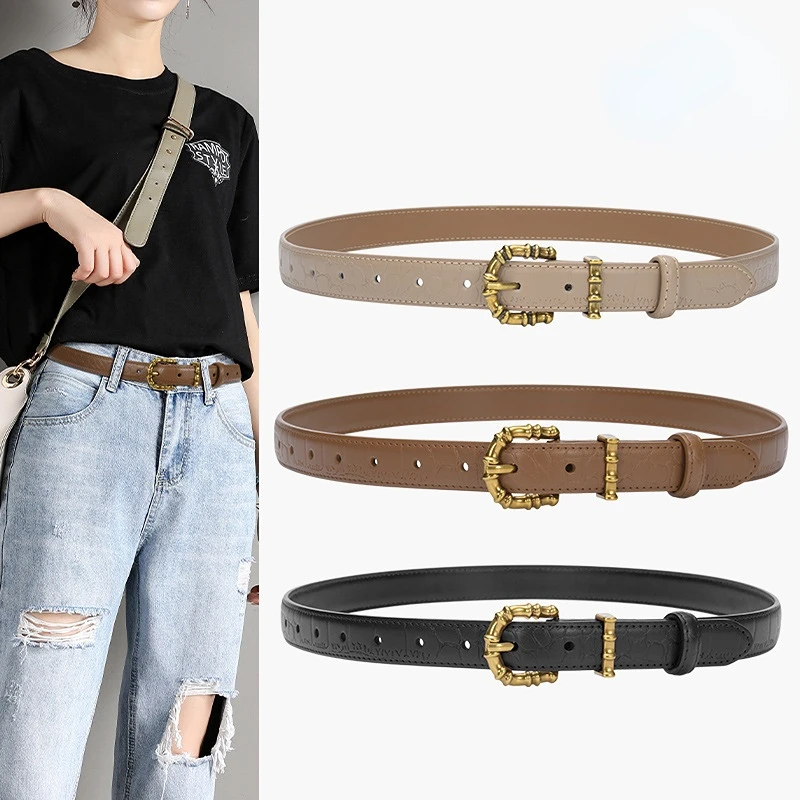 Women's Belt European and American Fashion Personality Pin Buckle Belt Simple Fashion Decoration Jeans Designer Belt