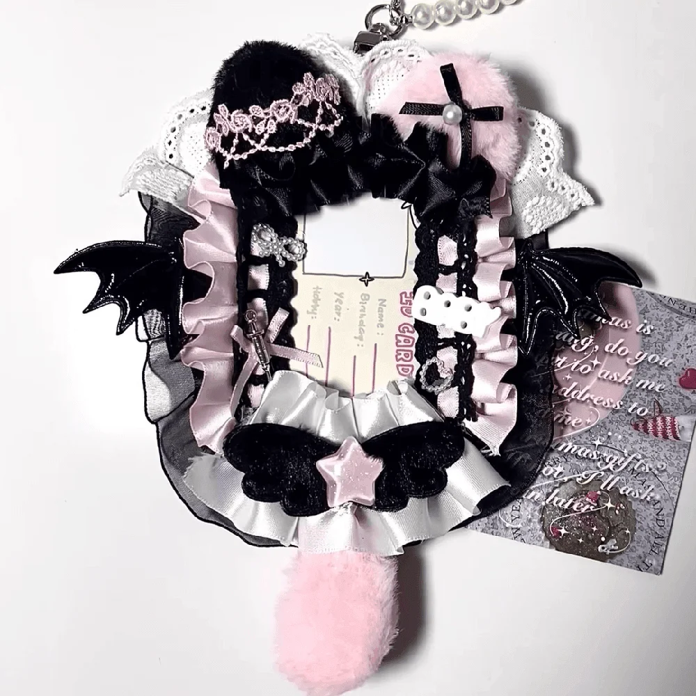 Черная кружевная Фотокарта Toploader ручная работа лента плюшевые карты рукав для Kpop