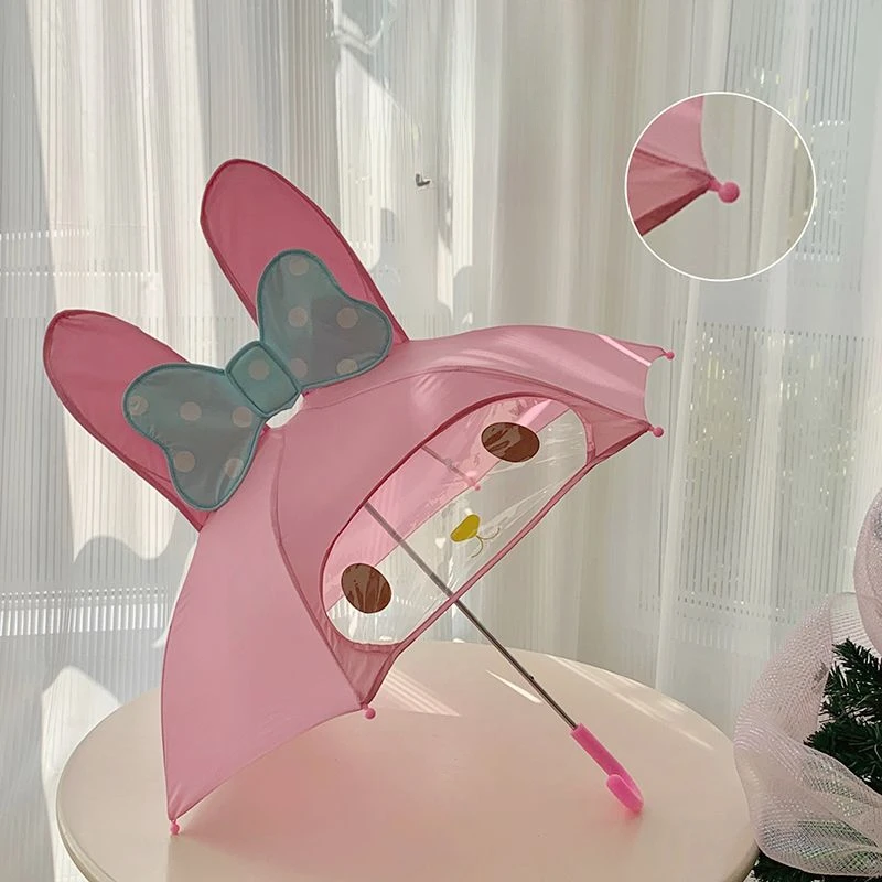Маленький зонт Hello Kitty с длинной ручкой мелодия детский школьный мультяшный