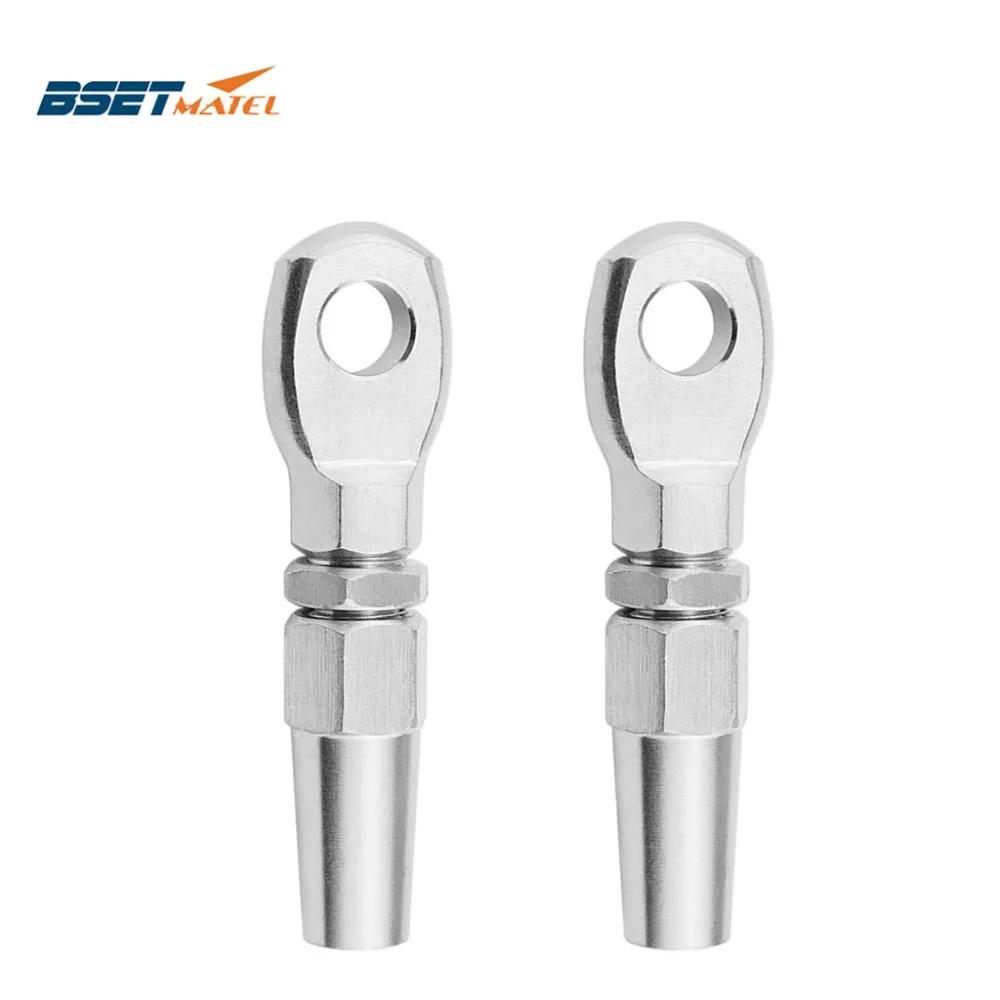 

2PCS Marine Grade 316 Stainless Steel Swageless Eye Terminal Wire Cable Rope DIY Fitting Rigging Hardware Balustrade kit