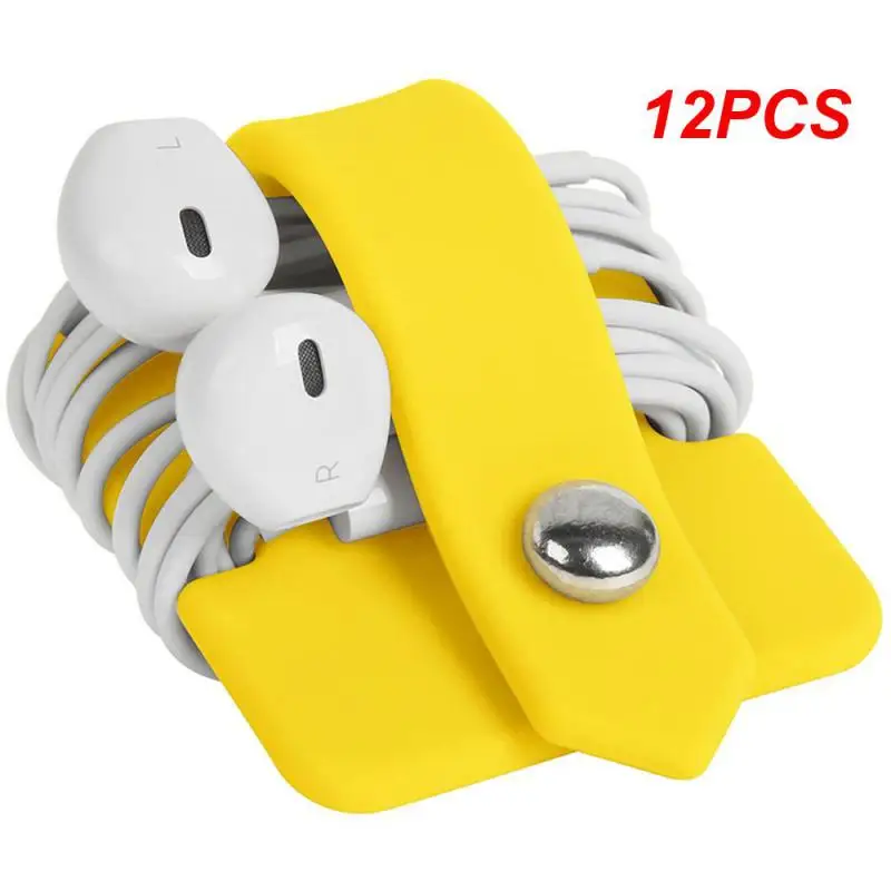 

12 шт., силиконовый органайзер для кабелей