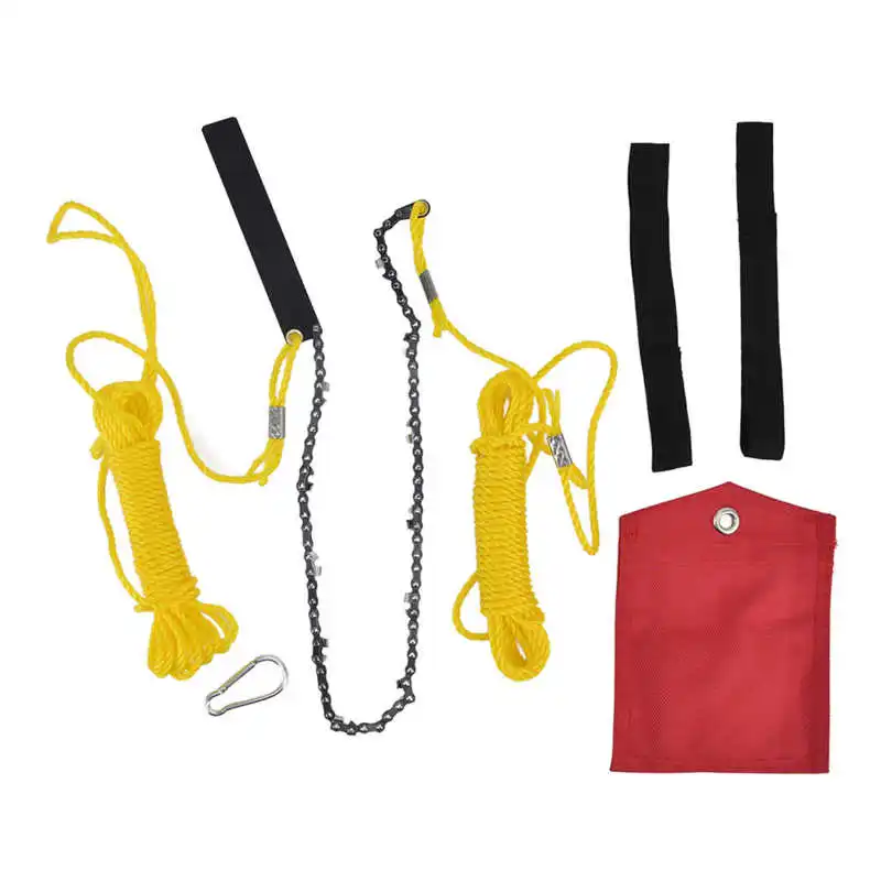 

Складная цепная пила для выживания коррозионная стойкость 34 секции 11 ножей 24 дюйма марганцевая сталь карманная цепная пила многофункциона...