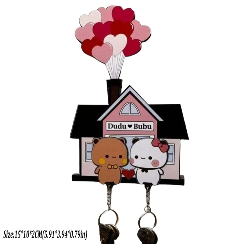 

Настенный Держатель Для Ключей Panda Bubu & Dudu, Акриловый Брелок, Многофункциональный Крючок Для Сумок, Плюшевая Игрушка