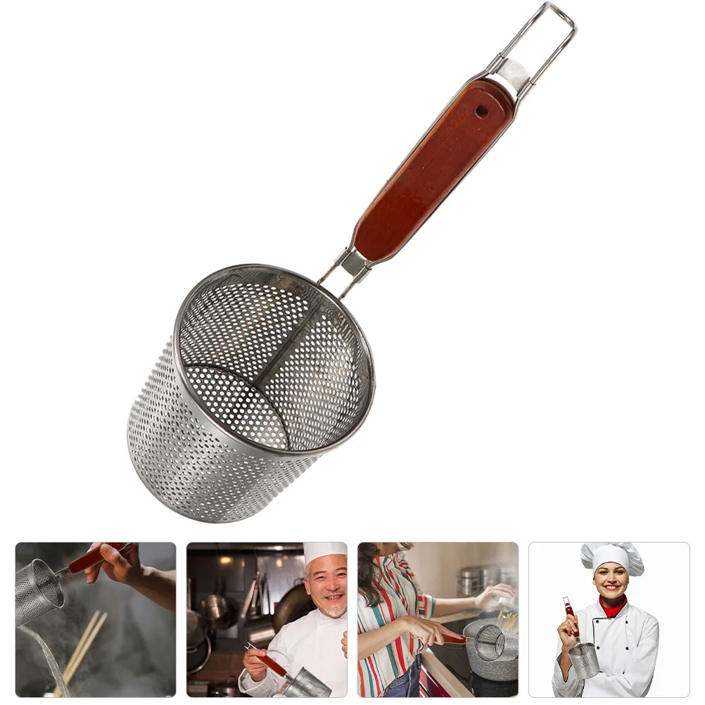 

Strainer Basket Pasta Skimmer Colander Mesh Noodle Fry Spoon Stainless Steel Asian Deep Spaghetti Food Slotted Handle Practical