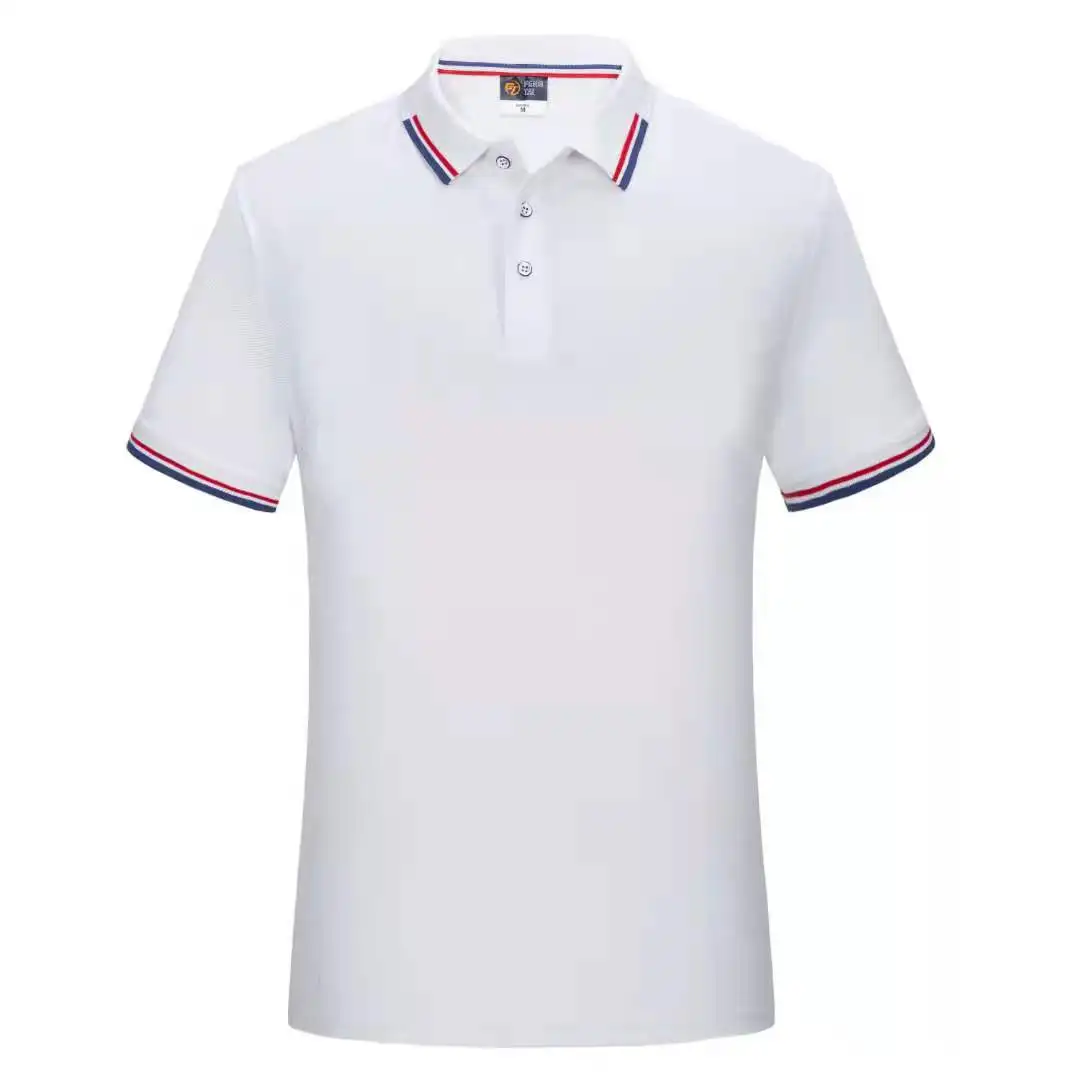 

22 Summer New Men's Short-Sleeved Tops Quick-Drying Breathable 65% Cotton Composition Casual Business Patchwork Polo Shirt Golf