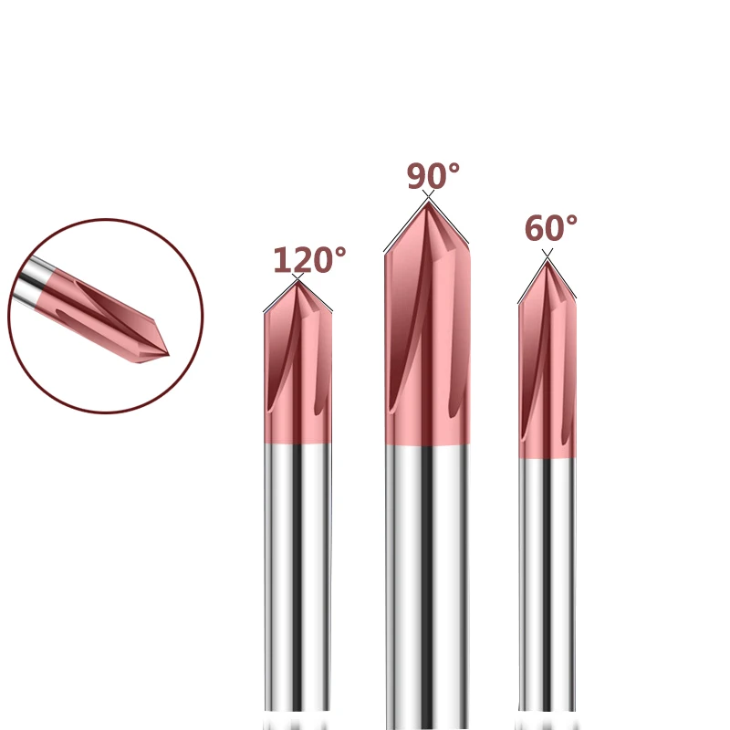 

Фреза из вольфрамовой стали с 4 канавками, 3-12 мм, 60 °/90 °/120 °