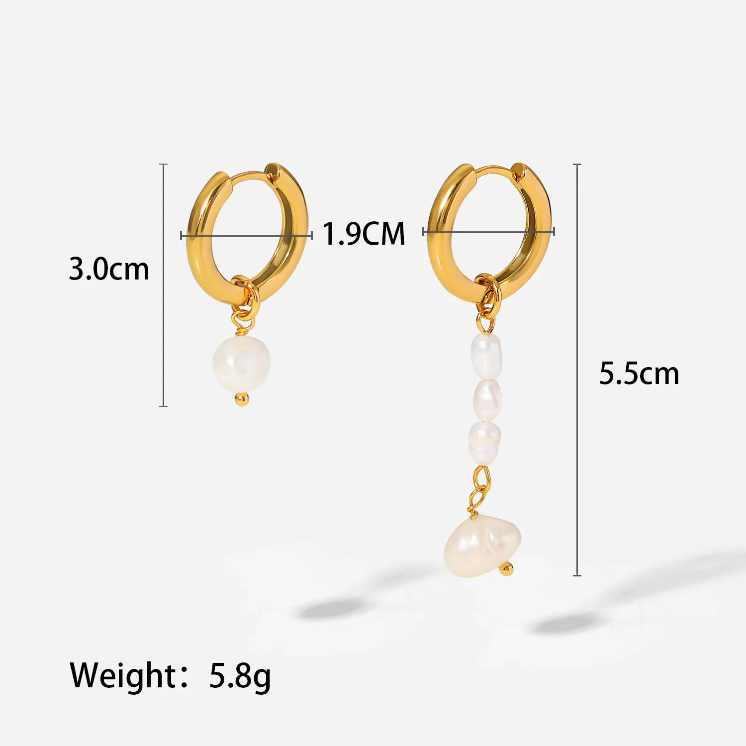 Stainless Steel PVD 18K Gold Plated Tarnish Natural Irregular Pearl Drop Earrings For Woman Jewelry Wholesale 2023 Trendy