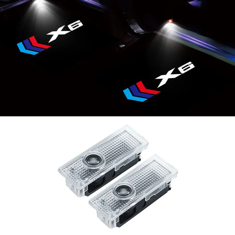 

2Pcs For BMW G06 E71 F16 X6 Logo LED Car Door Welcome HD Warning Ghost Light Car Laser Projector Lamp Auto External Accessories
