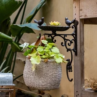 cast iron crafts iron hook bird european classical nostalgic style courtyard garden bird food pot hanging basket wall hanging