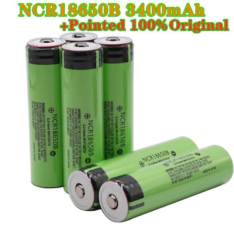 

2021 оригинальный Panasonic NCR18650B 3,7 в 3400 мАч 18650 перезаряжаемая литиевая батарея для фонарика Panasonic батареи + заостренный