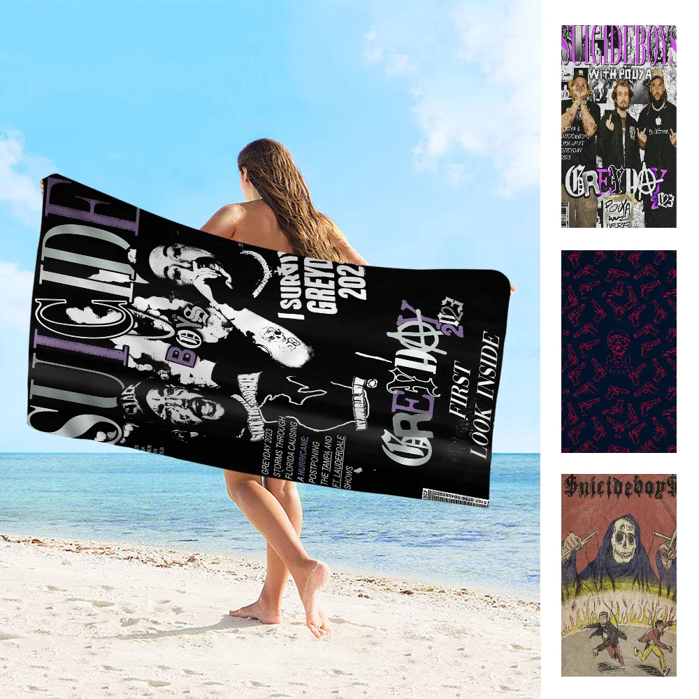 Пляжное полотенце для плавания в стиле аниме Singer Suicideboy мягкая впитывающая