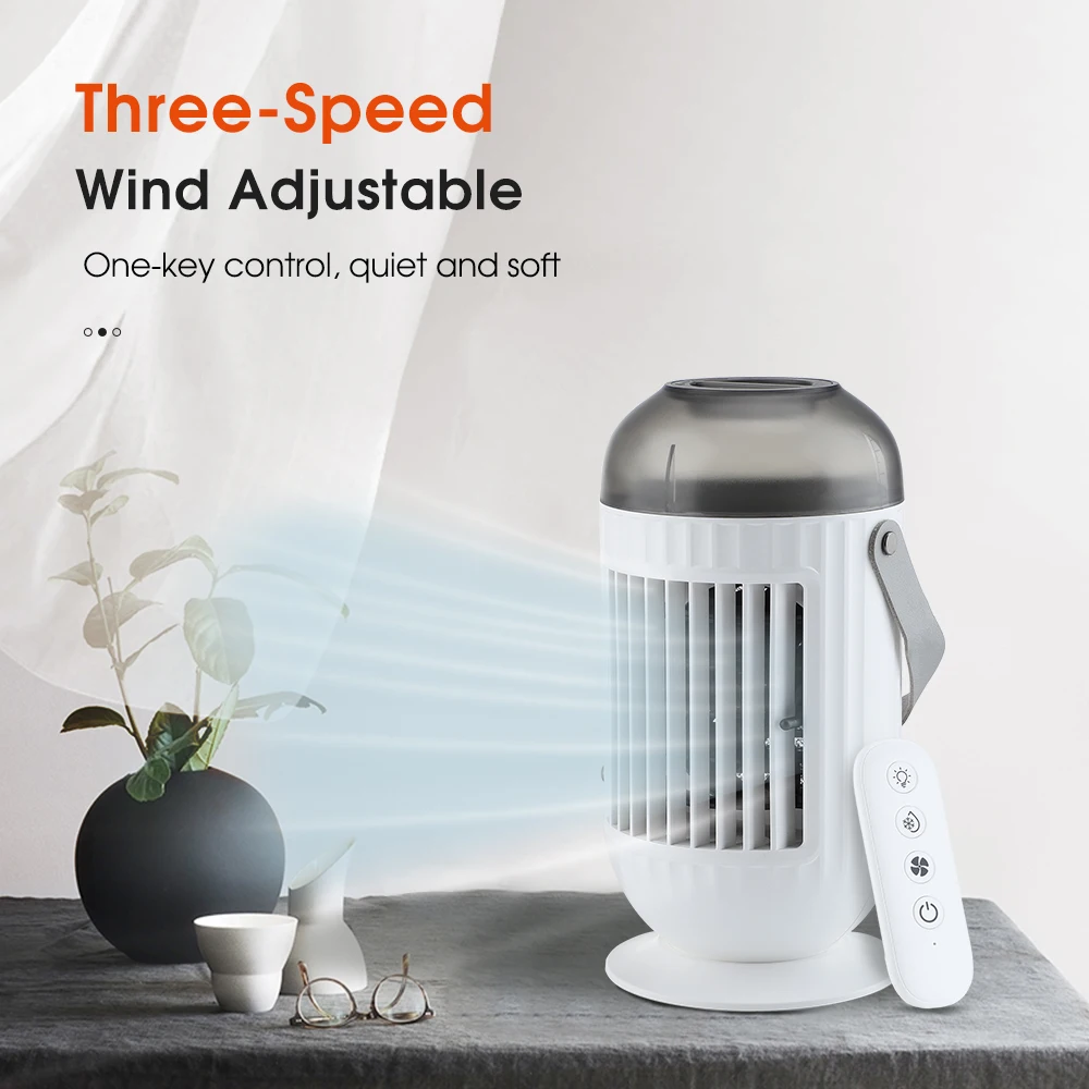

Portable Air Conditioner Mini Air Cooler Fan Wireless Remote Control USB Air Conditioning Air Cooling Fan Humidifier for Home