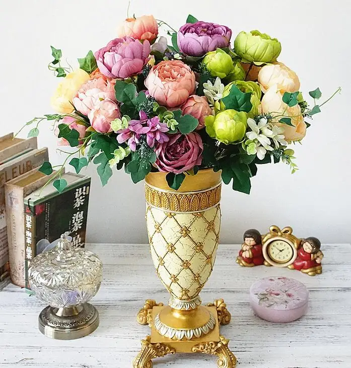 

Peony Flowers Uropeanism Artificial Noble Peony Flower Party Decorative Flowers Silk Wedding Decoration Artificial Peony