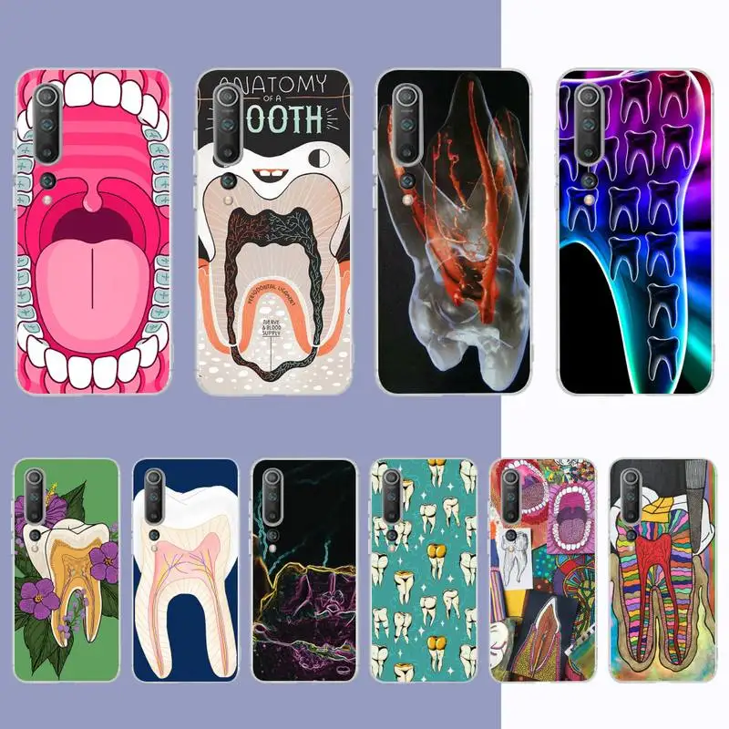 

Tooth Pattern Phone Case for Samsung S21 A10 for Redmi Note 7 9 for Huawei P30Pro Honor 8X 10i cover