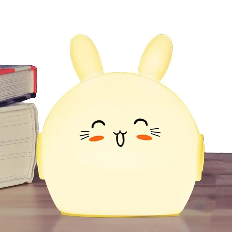 

Ночник в виде кролика, светодиодный силиконовый ночной светсветильник льник с изменением цвета, 9 светодиодов, для подарка