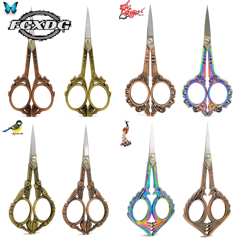 

Sewing Supplies and Accessories Stainless Steel Antique Scissors Sharp Sewing Thread Scissors Exquisite Retro Rose Gold Scissors
