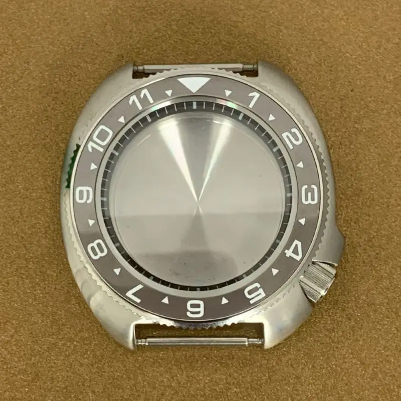 Silver 44mm SKX 6105 Turtle Abalone Watch Case Fit NH35 NH36 7S26 4R Japan Automatic Movement 28.5mm Dial Men's Dive Watch Cases