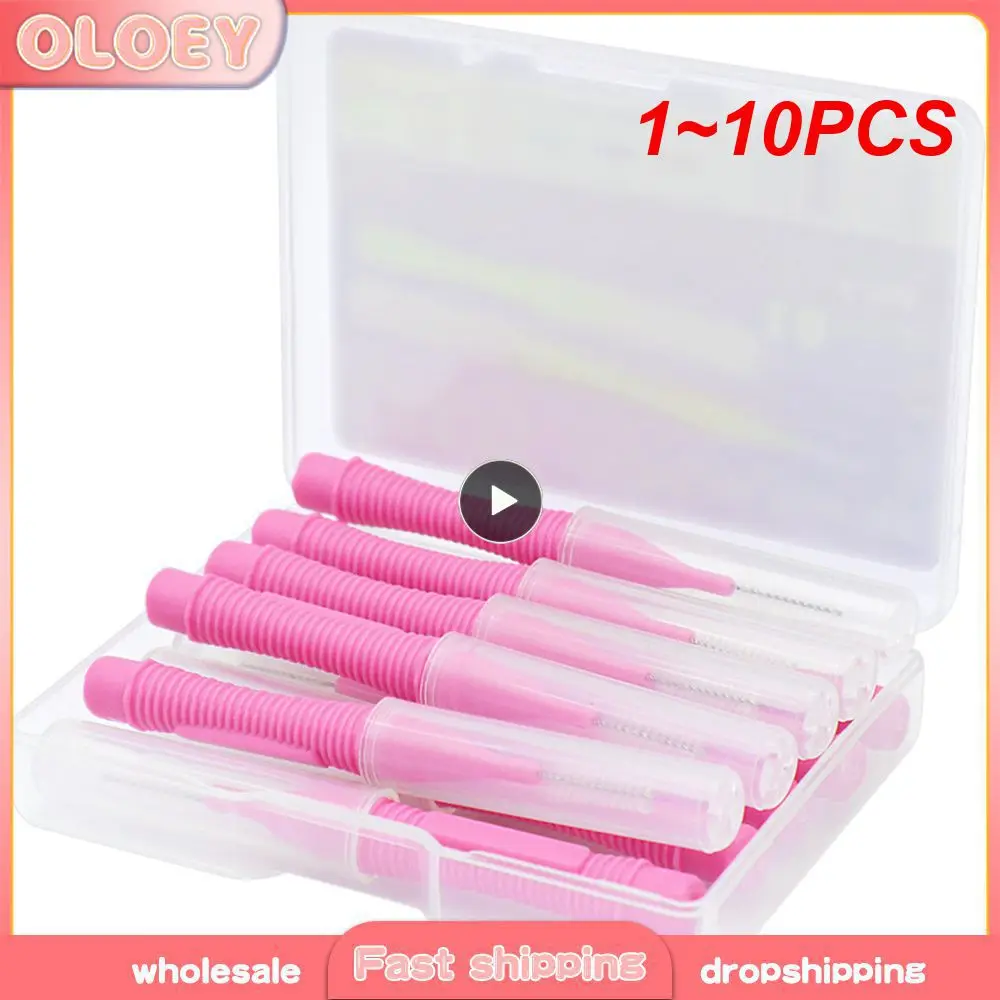 

1~10PCS Oral Care Push-Pull Interdental Brushes Orthodontic Wire Toothbrush Imported Caliber 0.4-1.0mm Free Shipping/box Brushes