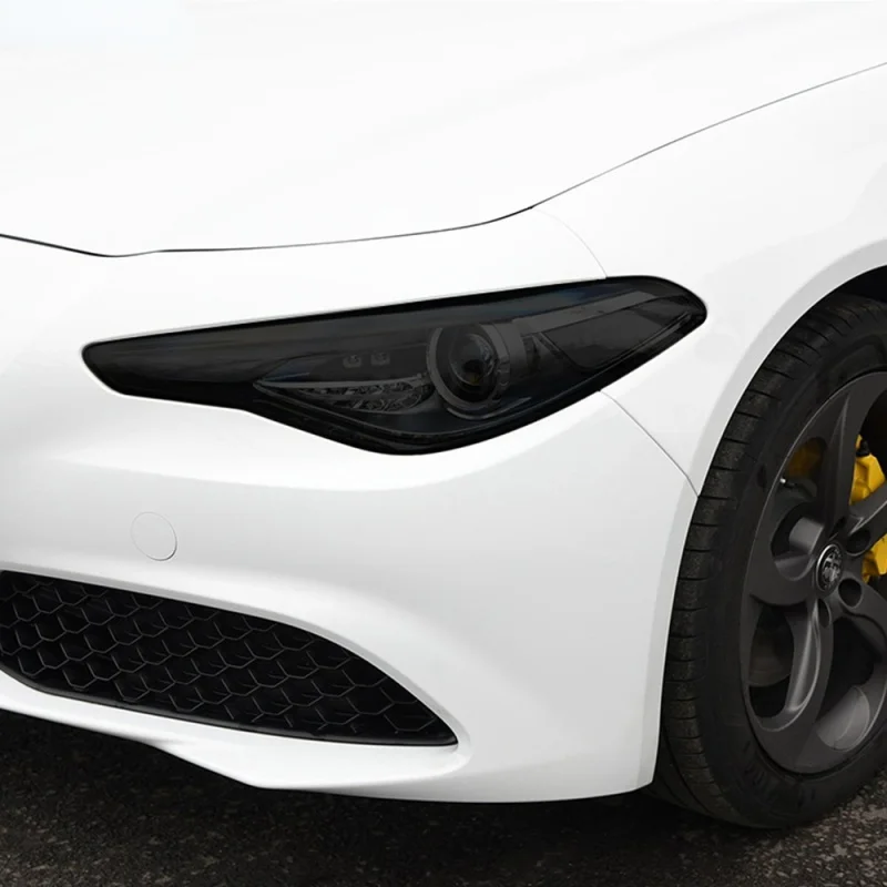 

Аксессуары для Alfa Romeo Giulia 952 Stelvio 949, защитная пленка для автомобильных фар, Прозрачная черная наклейка из ТПУ