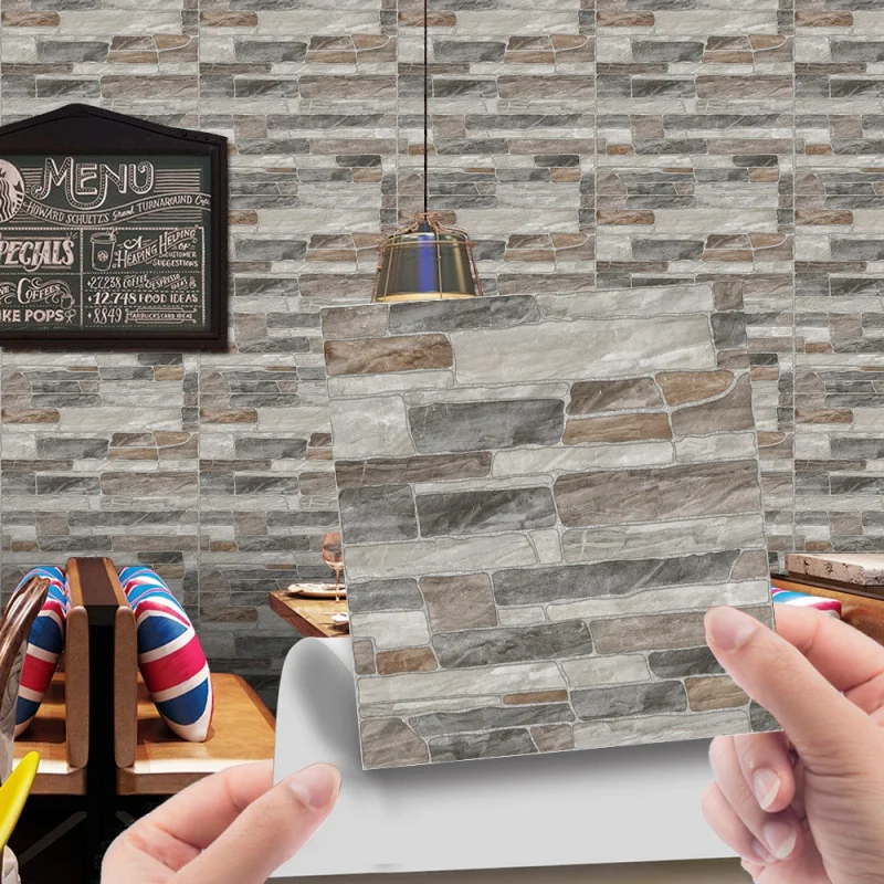 

[Wall Stickers] La019 Imitation Leather Tile and Wall Sticker Wallpaper Painting Kitchen Living Room Beautification Decoration S