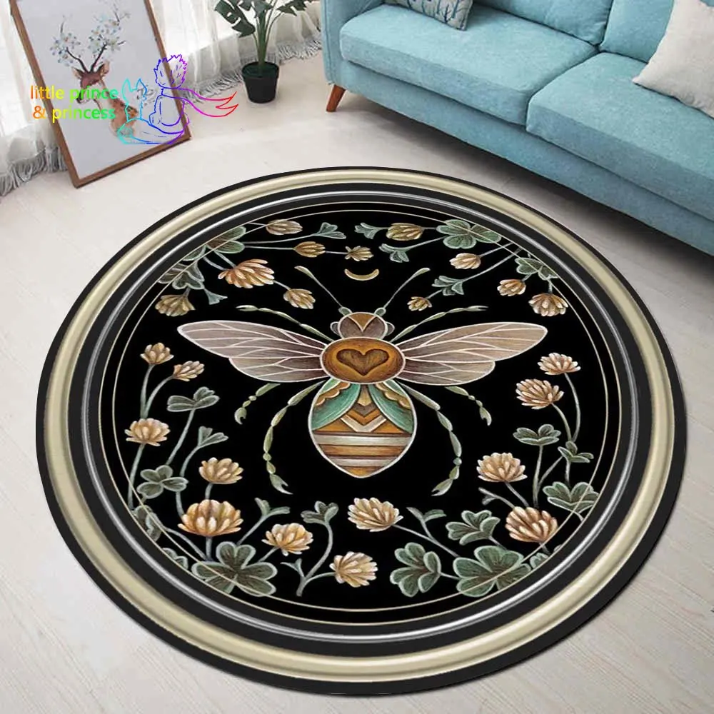 

Винтажный круглый ковер с животными для гостиной, коврик для детей, ковер, напольный коврик для ванной, ковер для спальни, Придверный коврик для детской комнаты