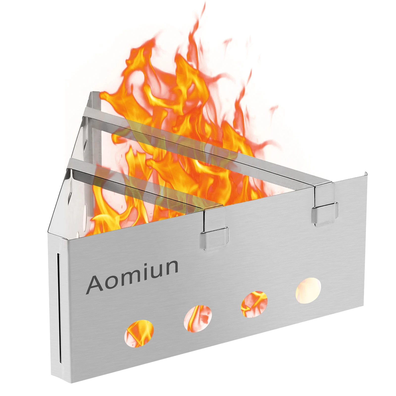 

Aomiun Lightweight Triangle Wood Stove Portable Stainless Steel Burner for Outdoor Cooking Picnic Camping Backpacking