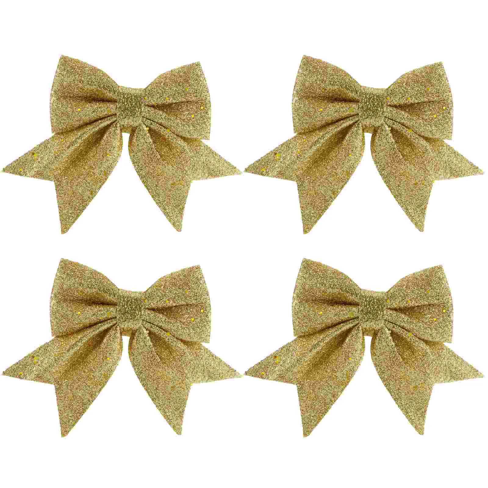 

Bowknot Bow Christmas Ornaments Tree Glitter Craft Bows Xmas Wreath Garland Winter Rustic Holiday Mini Decorative Ribbon Shiny