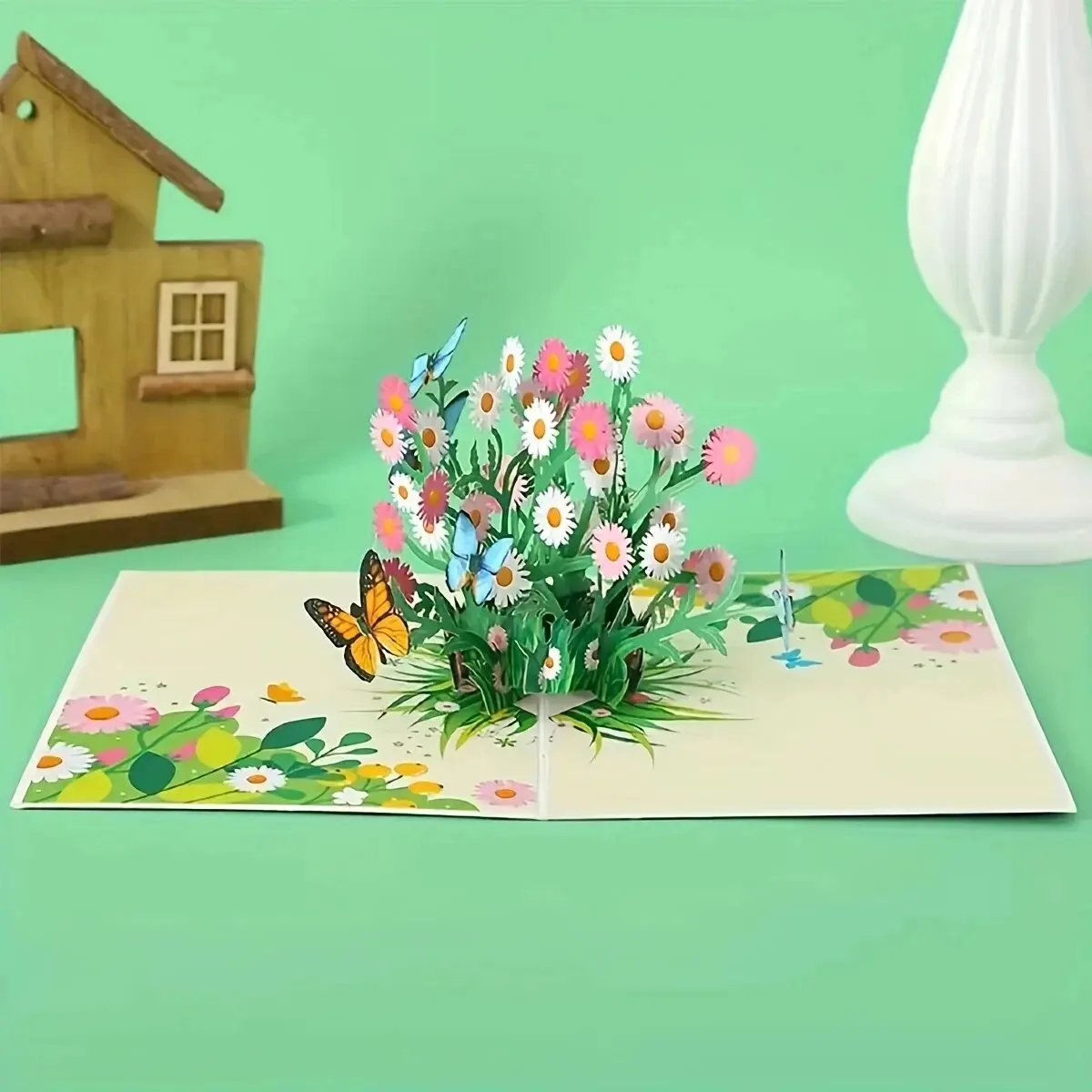 

3D открытка с цветами
