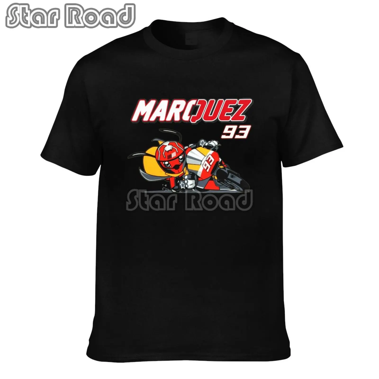 

Marc Marquez 93 Fashion High Quality T-Shirt Black Cool Tee Size 100% Cotton Four Seasons Comfortable Sweat Uptake for Unisex