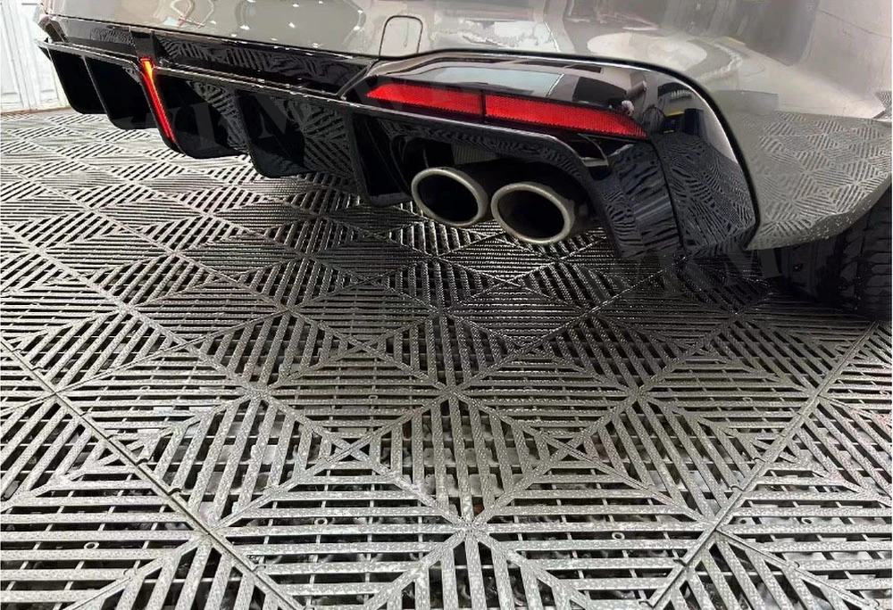 Задний бампер автомобиля из АБС-пластика задний диффузор со светодиодом для Audi A4