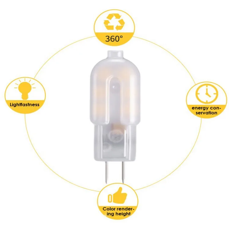 Миниатюрная диодная лампа G4 с 12 лампочками В бесконтактная маленькая белый
