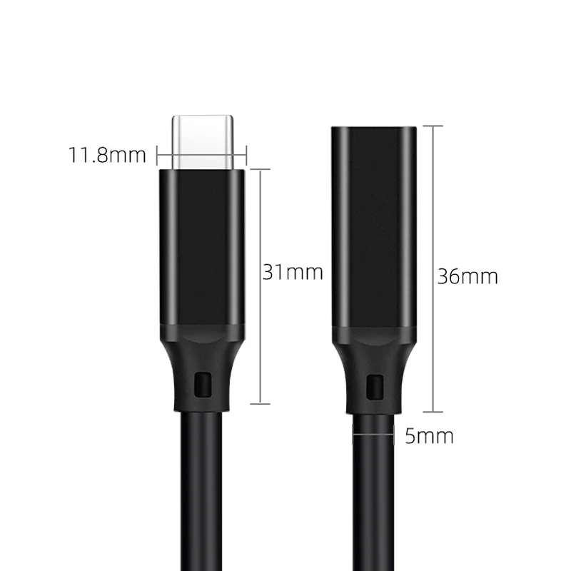 3/5M USB TYPE-C 3.1 Male to Female Extension Cable 10Gbps OTG Fast Charging Data Sync Transfer SSD Hard Disk PD 5A 100W 4K@60HZ images - 6