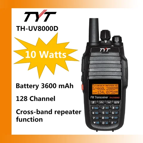 TYT TH-UV8000D Двухдиапазонная рация 10 Вт 136-174/400-520 МГц перекрестный ретранслятор рация FM Любительская рация