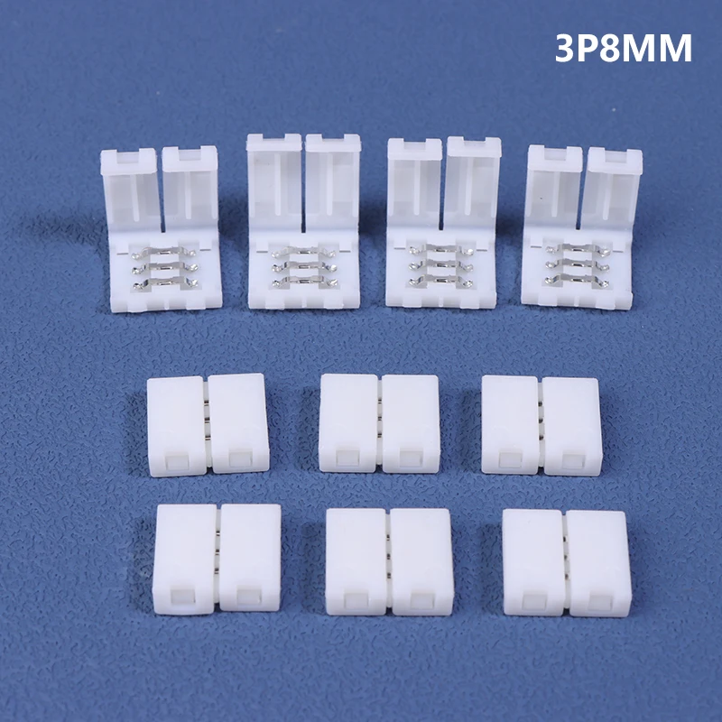 10 шт. разъем для светодиодной ленты 8 мм 10 мм 2 контакта 3 контакта 4 контакта 3528 5050 RGB одноцветный беспаечный разъем для печатной платы без проводов сварочные разъемы