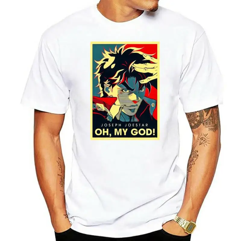 

Мужская футболка с рисунком аниме, потрясающие футболки с рисунком невероятных приключений Джоджо, одежда в японском стиле, хлопковая Футб...